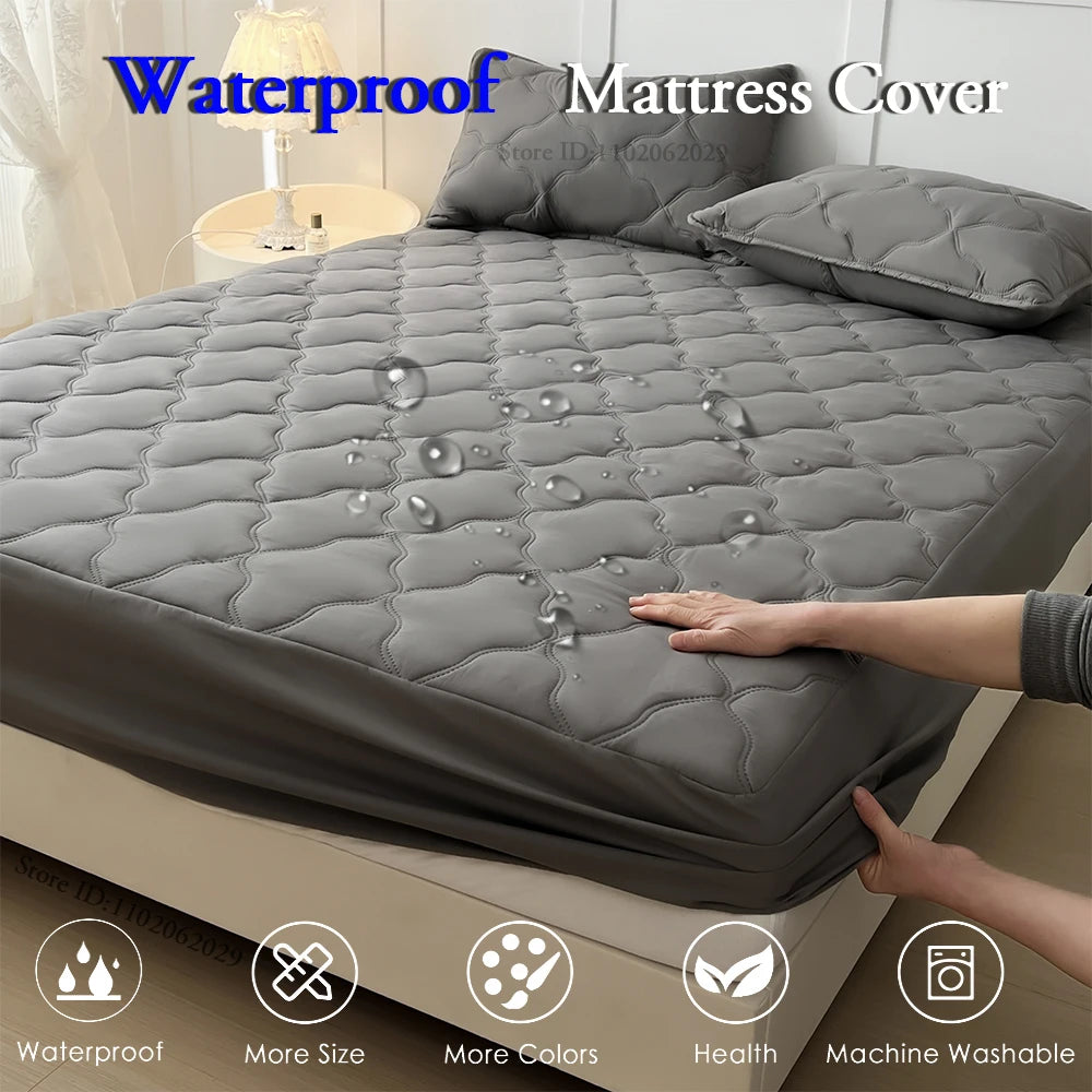 Waterproof Bedspreads Covers Fitted Sheets Bed Fabric Thick Mattress Pads Protector for Single Double/King/Queen Size Beds