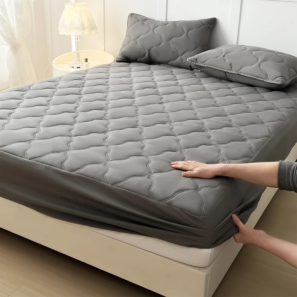 Waterproof Bedspreads Covers Fitted Sheets Bed Fabric Thick Mattress Pads Protector for Single Double/King/Queen Size Beds