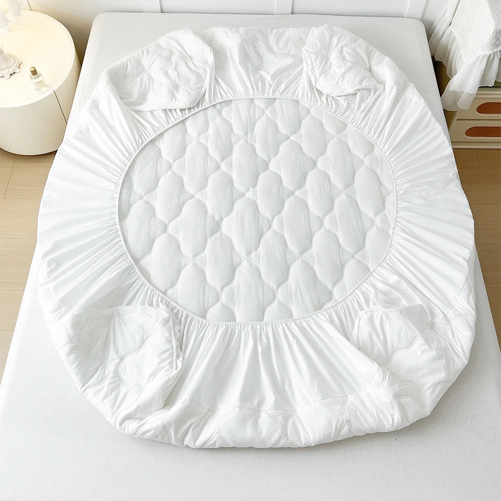 Waterproof Bedspreads Covers Fitted Sheets Bed Fabric Thick Mattress Pads Protector for Single Double/King/Queen Size Beds