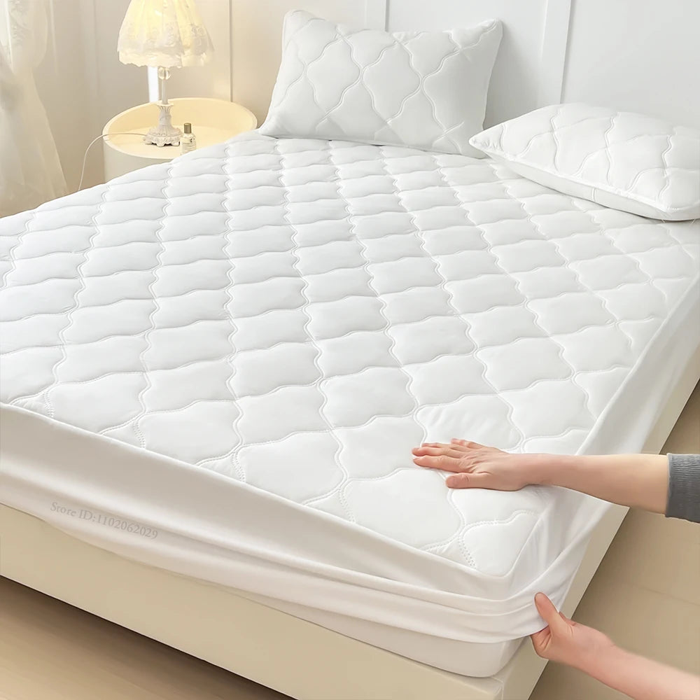Waterproof Bedspreads Covers Fitted Sheets Bed Fabric Thick Mattress Pads Protector for Single Double/King/Queen Size Beds