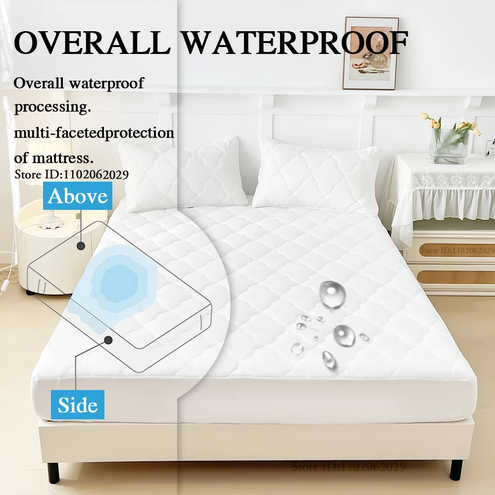 Waterproof Bedspreads Covers Fitted Sheets Bed Fabric Thick Mattress Pads Protector for Single Double/King/Queen Size Beds