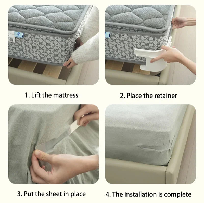 4Pcs Sheet Fixing Clip Invisible Anti-slip Mattress Four Corner Sheet Fixing Plate Bed Cover Fixing Fixer Sheet Safety Clamp