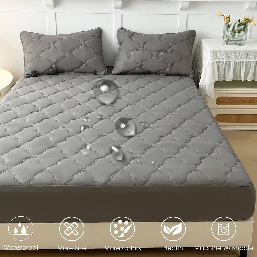 Waterproof Bedspreads Covers Fitted Sheets Bed Fabric Thick Mattress Pads Protector for Single Double/King/Queen Size Beds