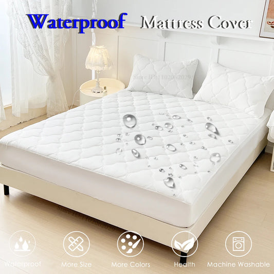 Waterproof Bedspreads Covers Fitted Sheets Bed Fabric Thick Mattress Pads Protector for Single Double/King/Queen Size Beds